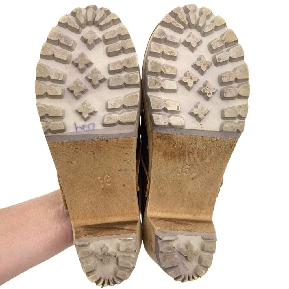 Mia Elsa Swedish Clog Mules Brown Leather 36 6 - Picture 8 of 8